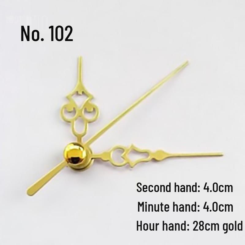 Gold Pointer DIY Quartz Clock Hands for Wall Clocks - Cross Stitch & Metal Design
