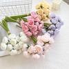 27-Head Tea Rose Peony Artificial Flower Bouquet for Photography, Weddings, and Home Decor