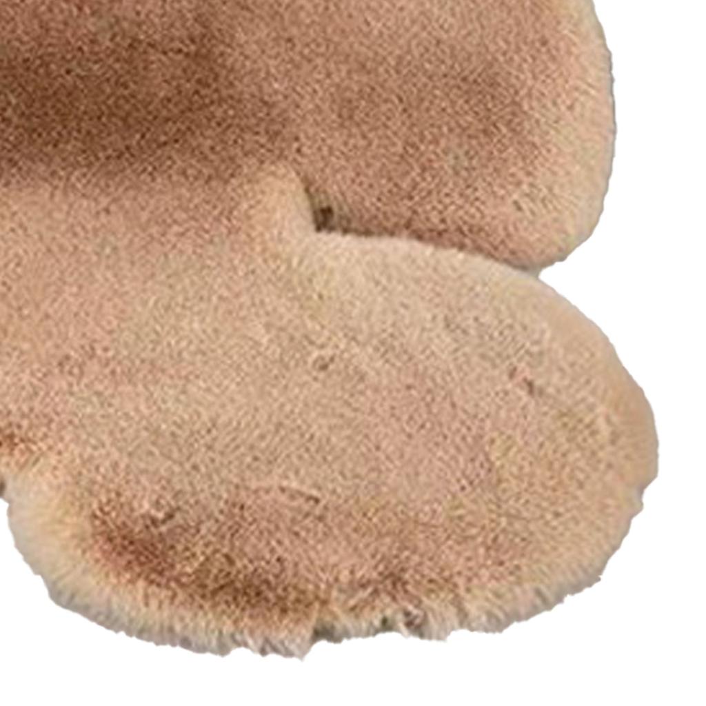 Cute Bedroom Rug Soft Bear Shaped Shaggy Floor Mat for Kids Teen Girls Room Floor Living Room Khaki 45x60