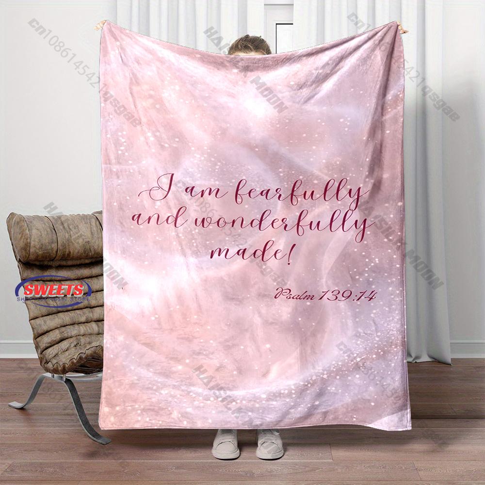 2026 New Christian Bible Verse Print Blanket Warm and Soft Home Travel Blanket Sofa Bedding Cover Blankets Nice Gift for Friends