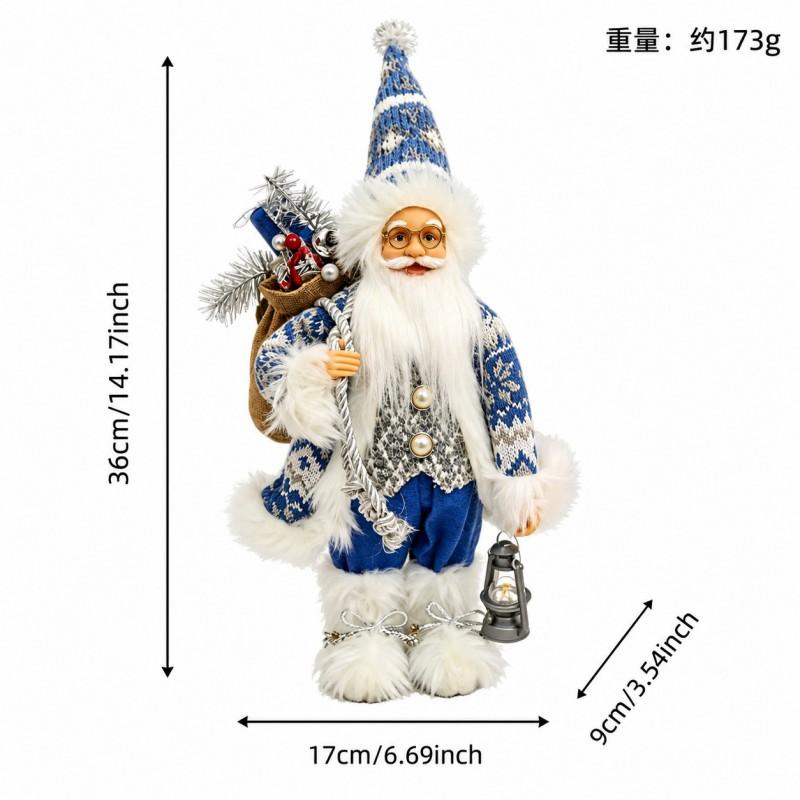 12 Inch Standing Santa Claus Plush Figurine Christmas Decoration Display Ornament Home Tree Table