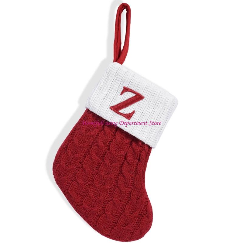 

Embroidered Letter Christmas Hanging Socks Christmas Stockings Candy Gift Bag Christmas Decorations For Home Party