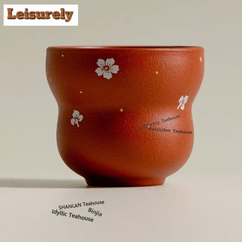 61ml Purple Clay Vermilion Gourd Teacup Zen Tea Bowl Set of Cups Tea-tasting Fragrance Cup Chazhan Master Cups Cha Supplies