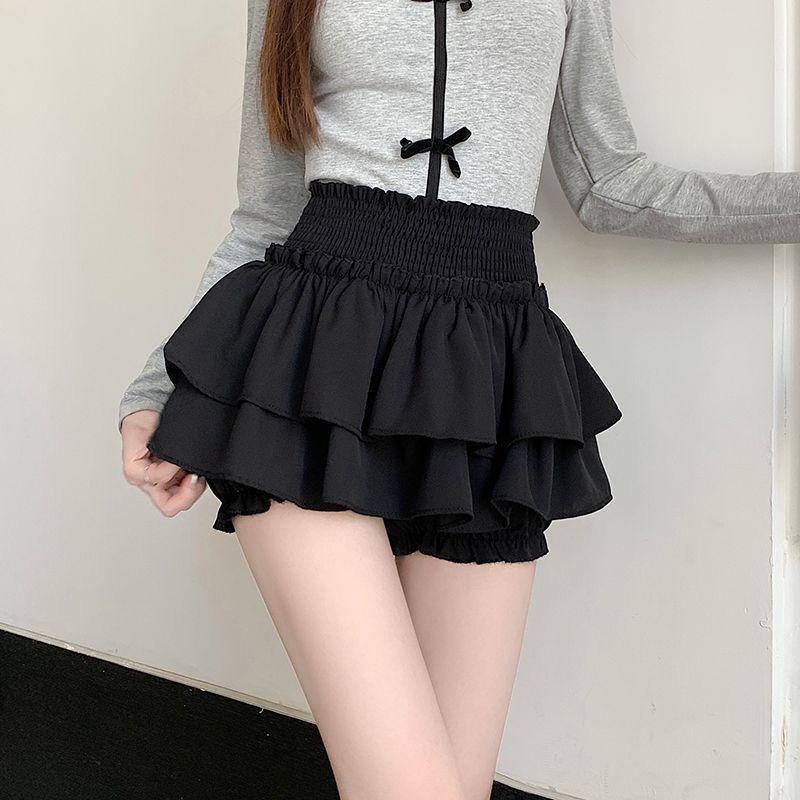 

Korean Style High-Waist Ballet Skirt-Pants for Women - Sweet & Spicy Spring/Summer Design M чёрный