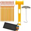 Ultra-light Aluminum Camping Tarp Set: Tent Stakes, Windproof Rope & Buckles, 18cm Triangular Ground Stakes