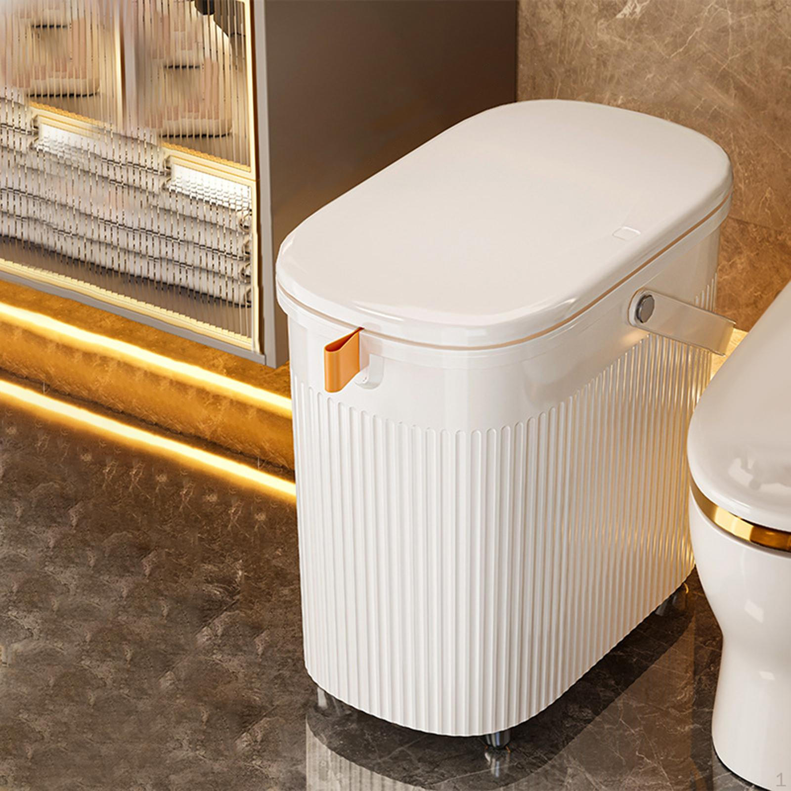 

Мусорный бак для ванной комнаты, узкий мусорный бак с крышкой прессового типа, простой дизайн, мусорная корзина в скандинавском стиле для гаража