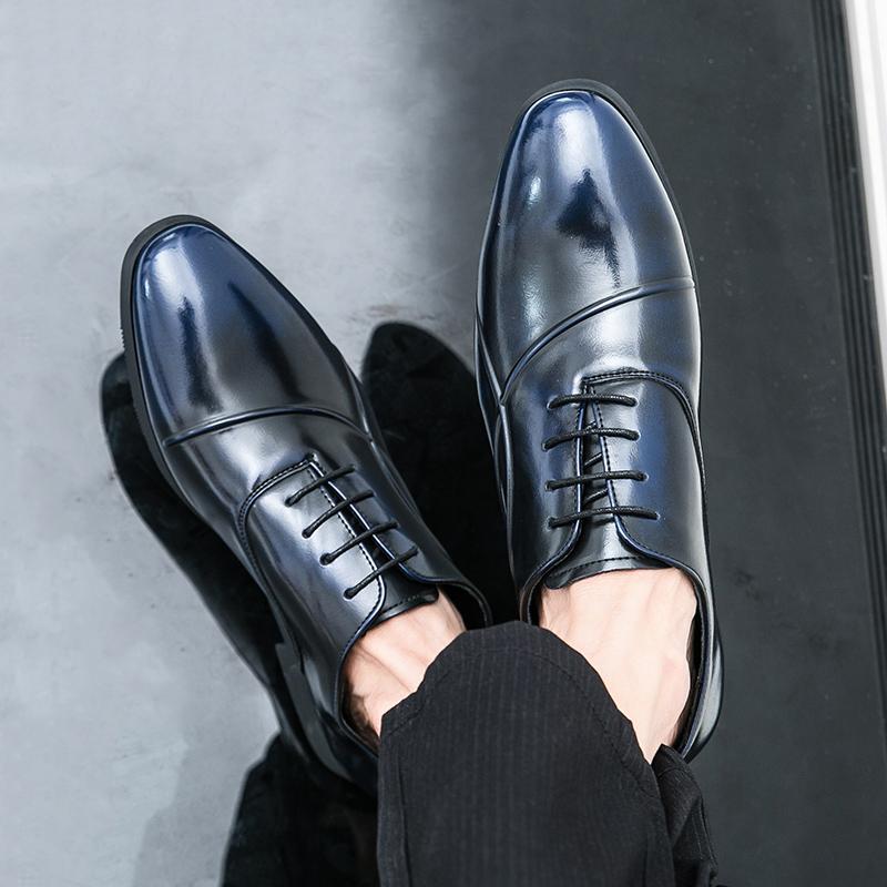 Designer Style Dress Shoes for Men Brand New Business Casual Shoes Lace-up Leather Shoes Plus Size for Men Wedding Party Shoes
