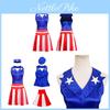 American Independence Day Cheerleader Outfit Complete Set For Halloween And Themed Parties