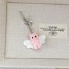 Cartoon Flocking Cat Pendant Keychain Y2K Butterfly Wings Key Ring For Women Girls Cute Camera Bag Pendant Decoration Gifts