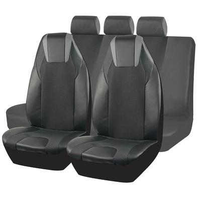 2/7 יחידות עור PU אוטומטי אוניברסלי כיסויי מושב לרכב אביזרי פנים סט מלא כיסויי כריות למושב רכב שחורים כיסויי מגן מושבים לרכב