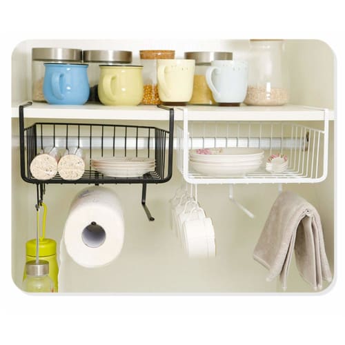 Hanging Shelf, Under-Cabinet Storage Rack, Kitchen Storage Rack, Stackable, 10kg Load Capacity, For Kitchen and Bathroom Use