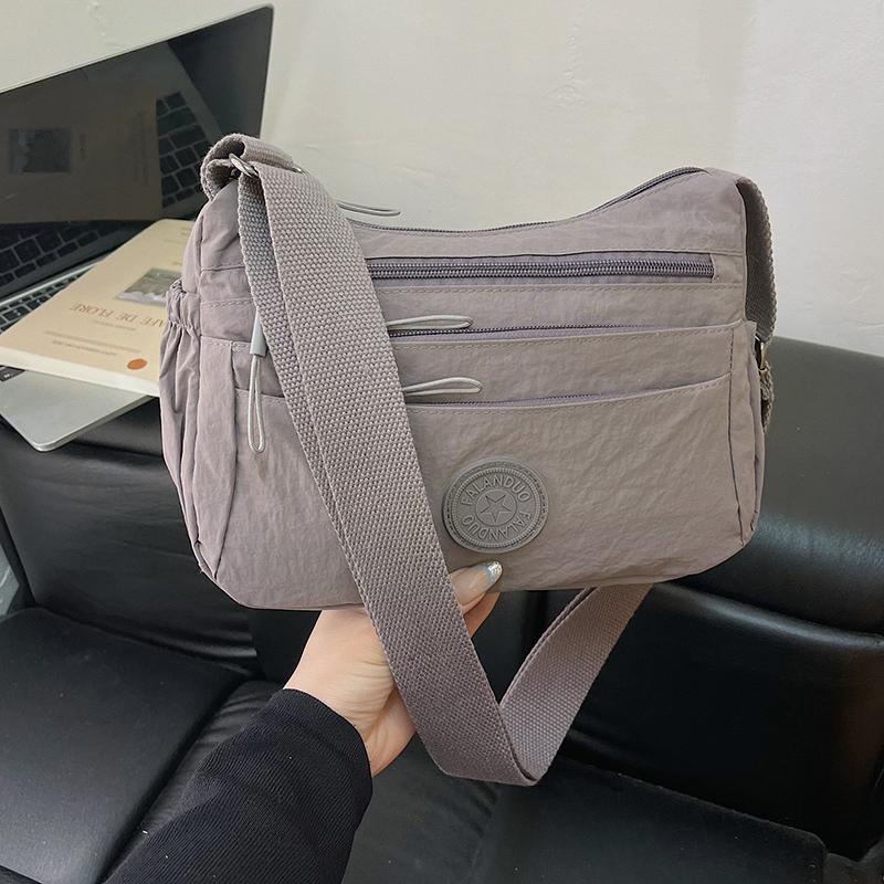 Solid Color Crossbody Bag Women's Multi-Compartment Lightweight Shoulder Bag