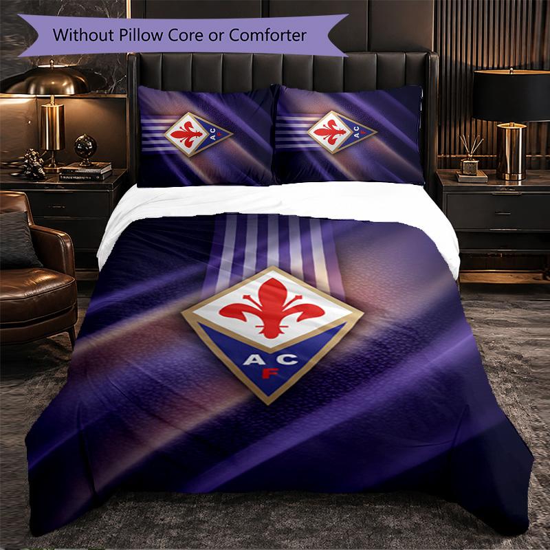 Fiorentina FC Themed Bedding 3Pcs Duvet Cover Set Decorative Bed Linen For Teen Room Home Decoration