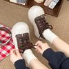 Korean Version of Platform Muffin Shoes Women's 2025 Autumn New Lace-up Old Dirty Shoes Small Height Increase Casual Board Shoes