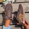 Lucyever Women's Autumn Trend Lace Up Sneakers Comfortable Mixed Color Flat Shoes Woman Outdoor Fashion Walking Skateboard Shoes