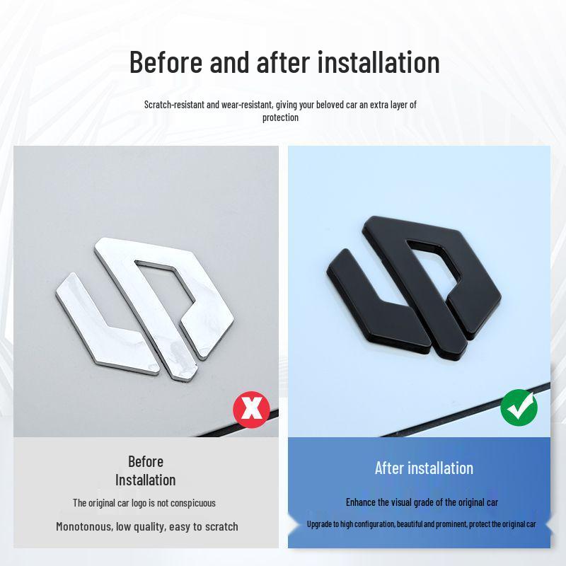 Leapmotor Car Emblem Blackout Sticker - Black Warrior Series for B10/C10/C16 Models