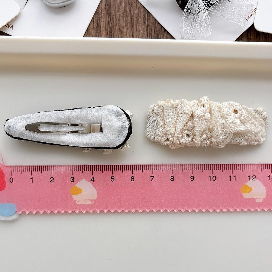 Elegant Simple Lace Bow Baby Hair Clips Fashion Korean Style Girls Students Hairpin Headwear Black White Kids Accessories
