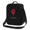 Lost Print Lunch Bag with Adjustable Shoulder Strap Reusable Thermal Bento Tote for Work Picnic Beach