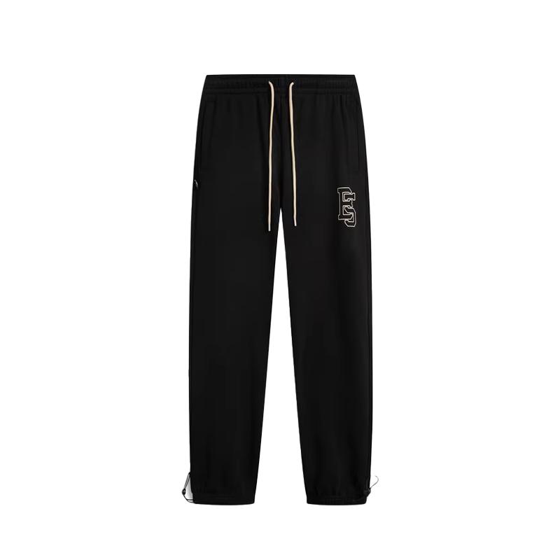

Li-Ning Plain Simple Fashion Cotton Breathable Casual Comfortable Versatile Cuffed Knitted Sports Pants Men bottoms Black AHSV353-3 S