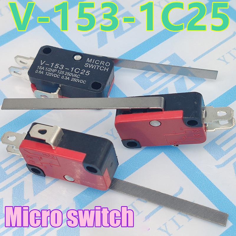 5Pcs V-153-1C25 Micro Switch 16A 250Vac Spdt Momentary Travel Limit Switch 1No1Nc Lever Roller