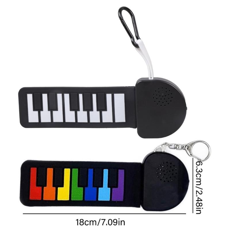 Rolls Up Electronic Piano Foldable Silicone Electronic Keyboard Portable Keychain Piano for Outdoor Activities Enduring