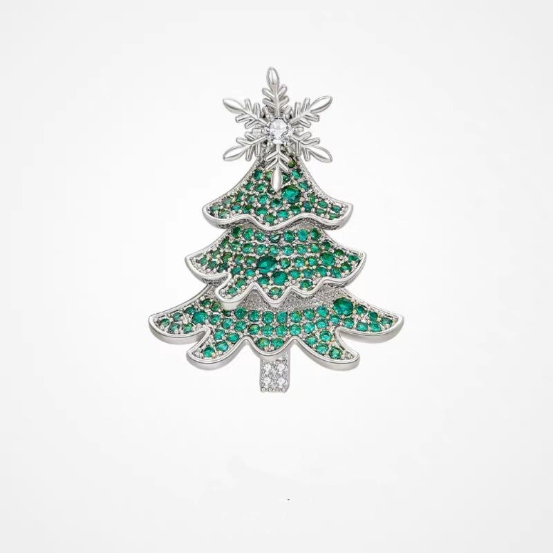 Французская рождественская брошь-елка с премиальным ощущением, вращающиеся снежинки, универсальные аксессуары для костюма