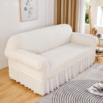 1/2/3/4 Seater Bubble Plaid with Skirt Dining Sofa Cover Elastic Sofa Slipcover Stretch Sofa Covers Universal Size Sofa Cover