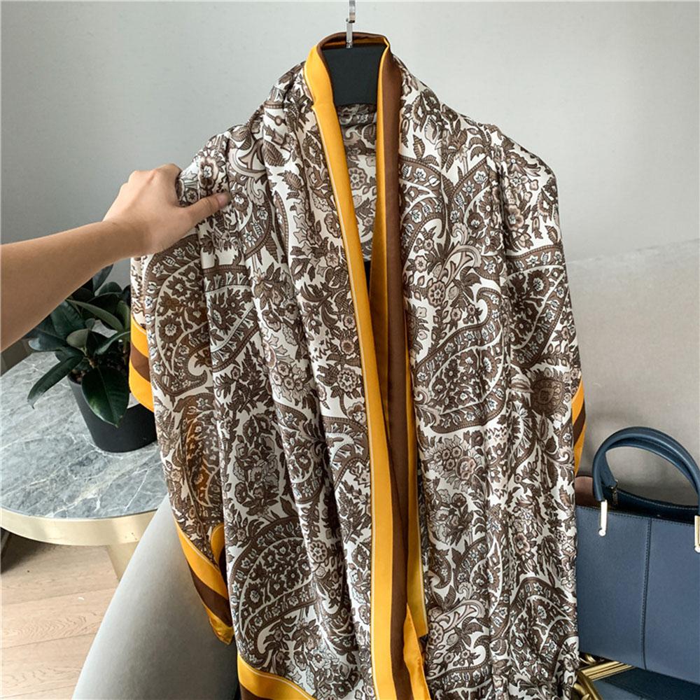 Autumn Winter Women Vintage Fashion Paisley Neck Scarf Female High Quality Silk Scarfs Europe America Popular Turba Warm Shawl