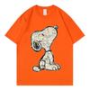 Snoopy Cartoon Anime Women Tshirt Summer Short Sleeve White 100 Cotton Unisex Tee Shirts Tops 2025 New Fashion Couple Clothing