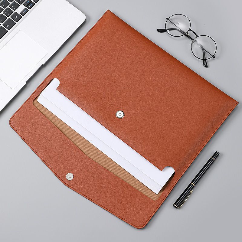 Große Kapazität Aufbewahrung A4 Business Büro Dokumententasche Leder Sparbuch Umschlag Brieftasche Archivtasche Tragbare Rechnungstasche