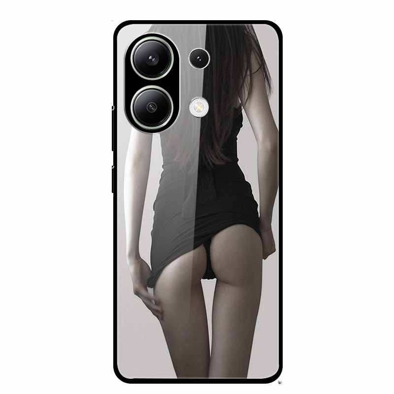 Glass Back Cover For Xiaomi Redmi Note 13 Case Note13 Pro Coque Hard Tempered Glass Case For Redmi Note 13 Pro Case Soft Bumper