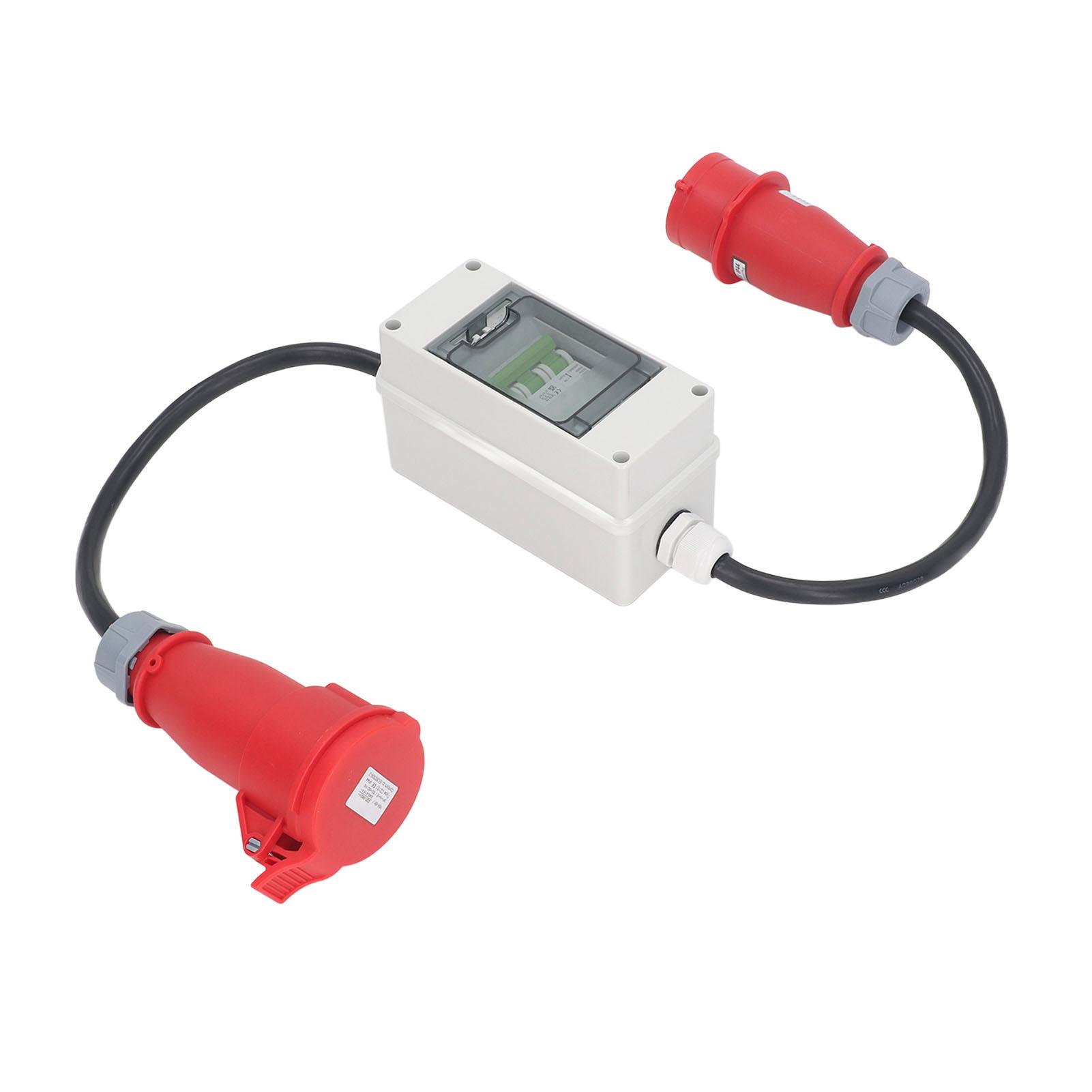 

Адаптер CEE IP44 5-контактний 2,5 мм² 16 А Штекерний до гніздового CEE силовий адаптер з 400 В 16 А 3P автоматичним вимикачем