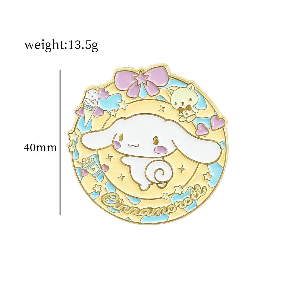 Cute Soft Moe Pacha Dog Metal Badge Kulomi Sanrio Premium Sense Medallion Brooch