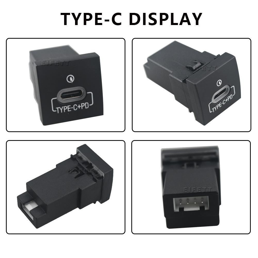 New For VW Golf 6 Jetta 5 MK5 Scirocco 06-12 Type C PD USB Socket Charging Power Adapter Quick Car Charger Wire Harness