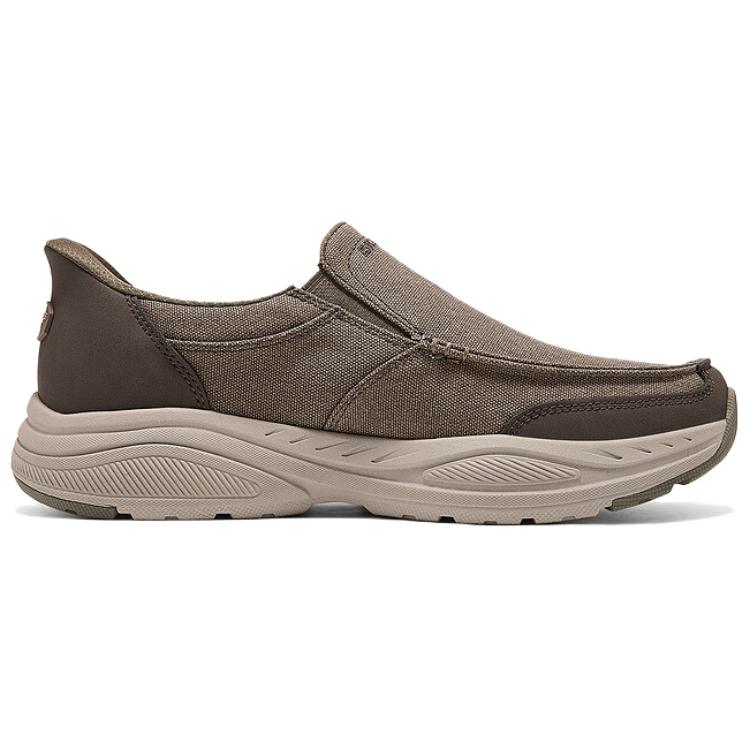 Skechers Slip-Ins Versatile Comfortable Durable Low-Top Casual Shoes Men Sneaker Brown 205803-BRN