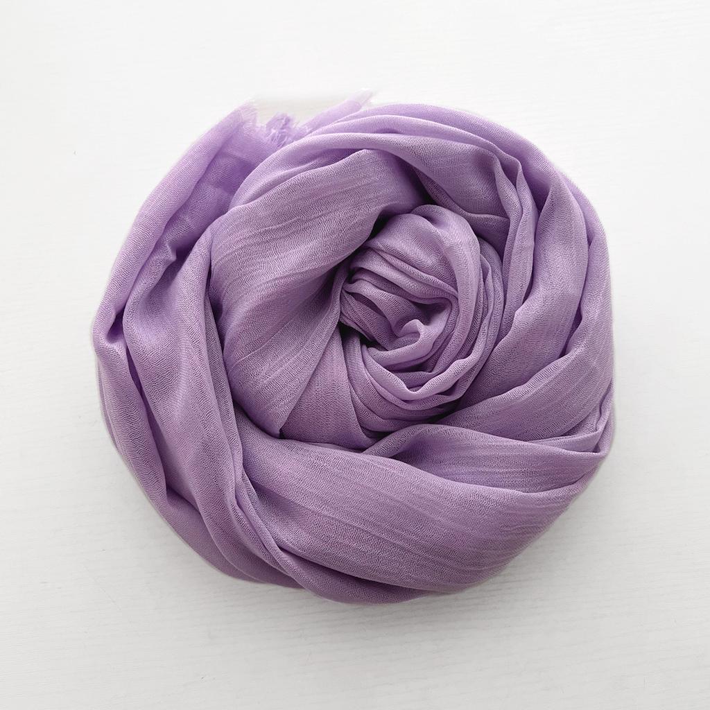 Herbst und Winter vielseitiger langer einfarbiger Baumwoll- und Leinen-Schal Damen Japanischer Retro Kälteschutz warmer Strickschal