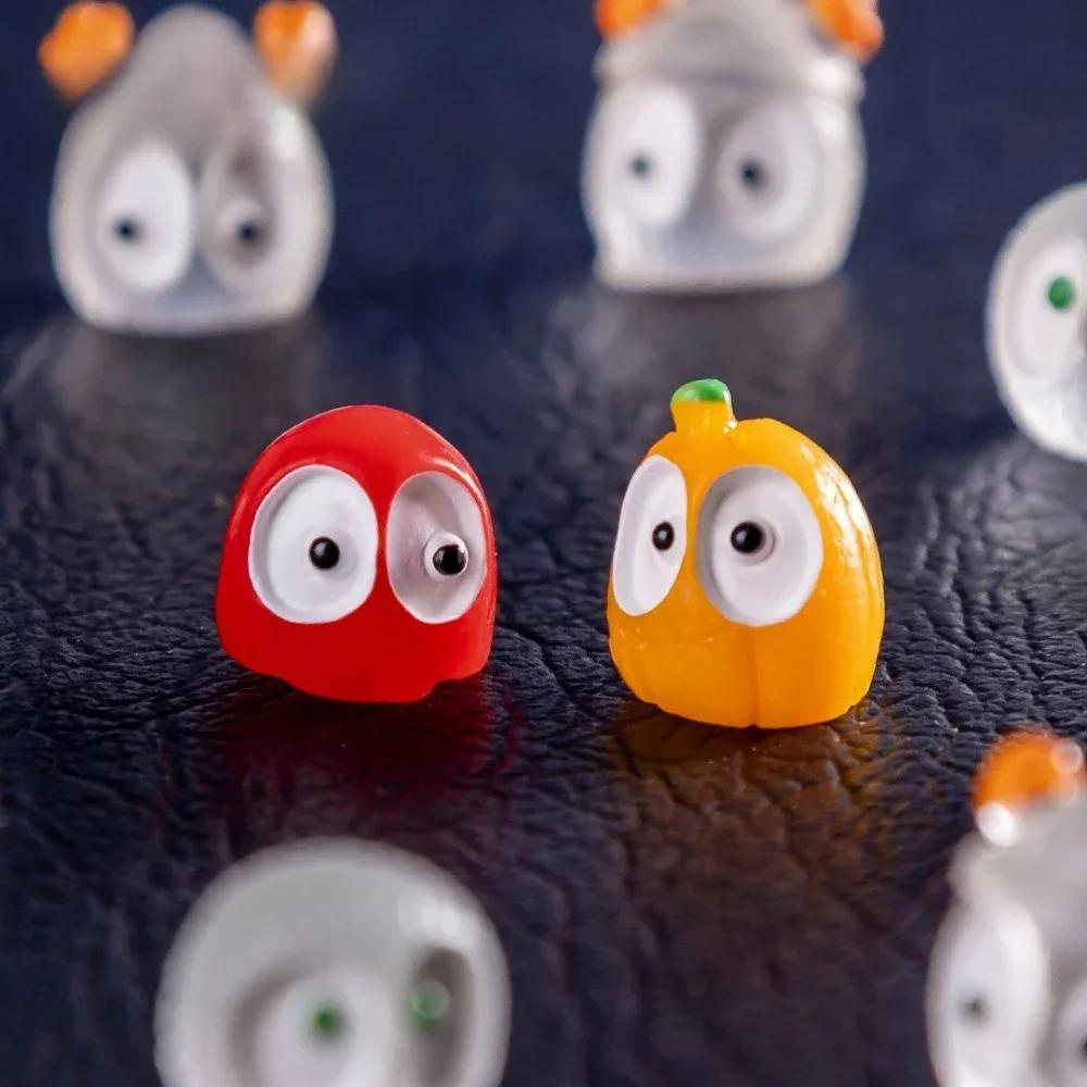 Mini Fairy Garden Luminous Coal Elf Halloween Decoration Miniature Figurines Ghost Mummy Pumpkin Micro Landscape Desk Decor