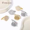 Fashion Shiny Cubic Zirconia Round Fastener Earring Clasps Hooks 18K Gold Plated Earring Hooks For DIY Women Ear Jewelry Making
