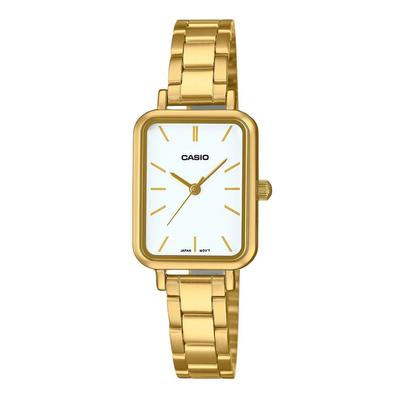 Standard Analog Gold Tone Stainless Steel White Dial Quartz LTP-V009G-7E Women's Watch