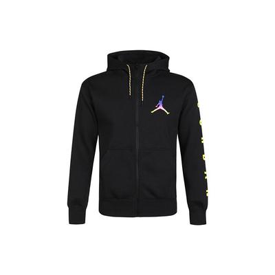 Veste à capuche zippée doublée polaire Sport Décontracté avec Imprimé Logo Solide pour Homme Vêtement d'extérieur Noir CU9123-010