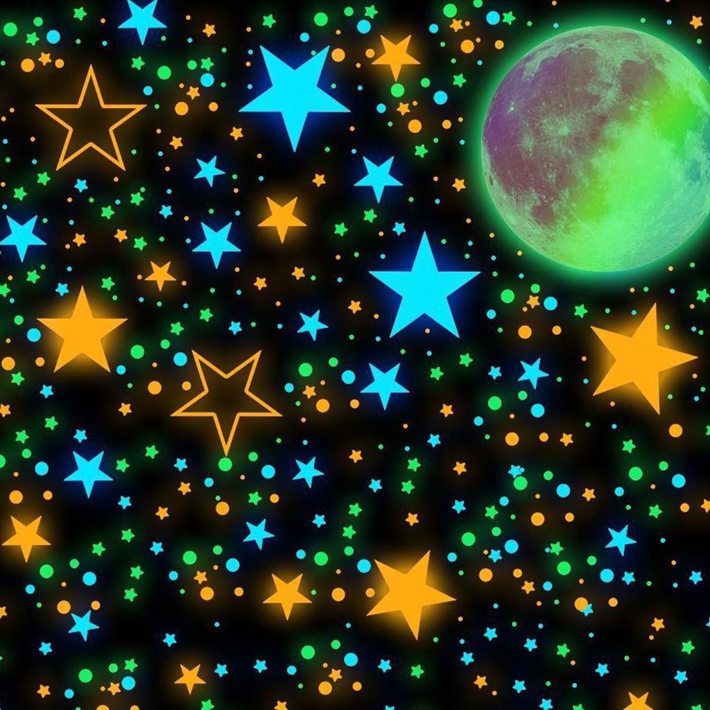 Glow in The Dark Stars Wall Decal Stickers for Ceiling 1449Pcs Moon and Stars Starry for Sky Glow Wall Stickers Luminous