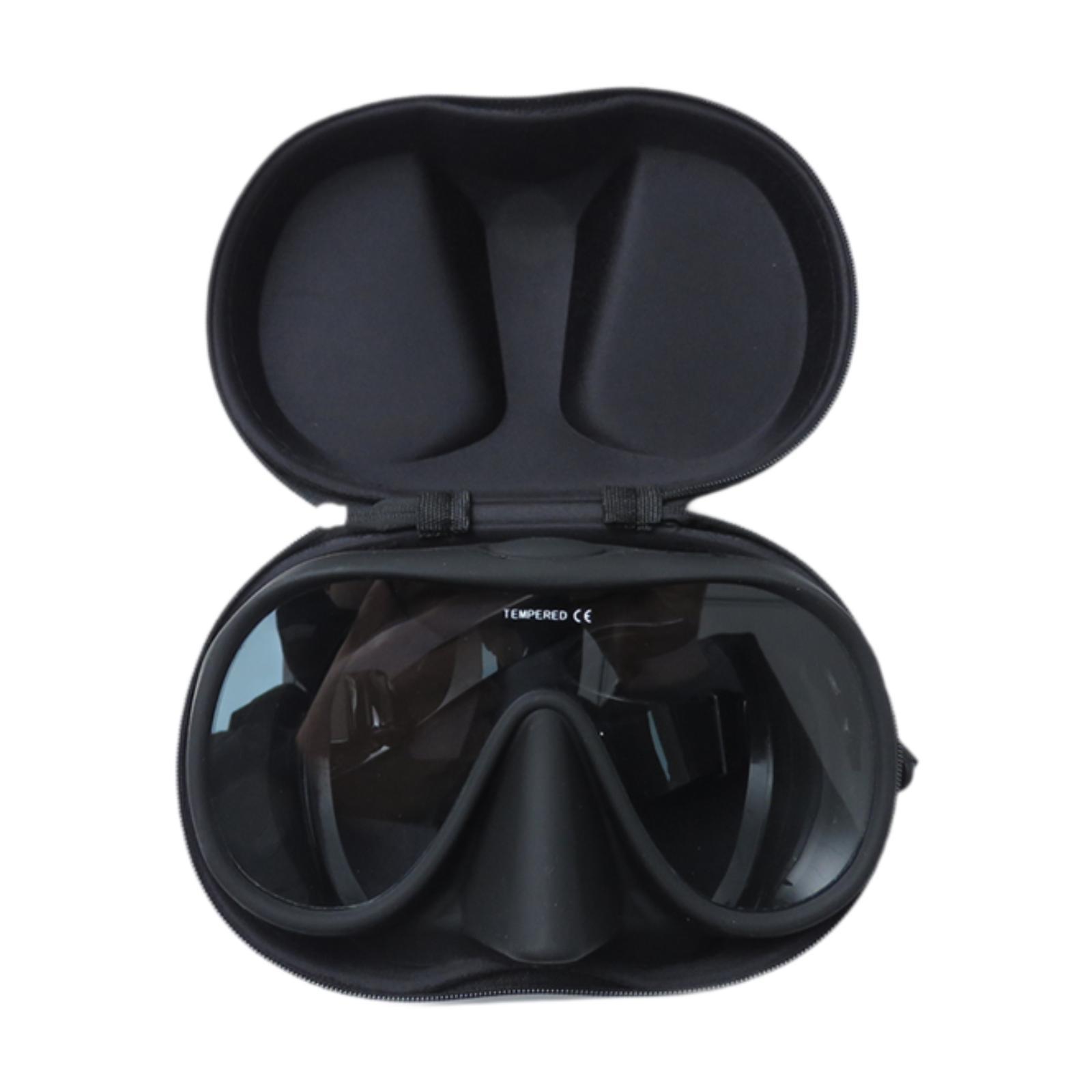 

Маска для фридайвинга для взрослых с футляром для хранения очков Портативная противотуманная маска для дайвинга с защитой для носа для серфинга Летний снорклинг чёрный