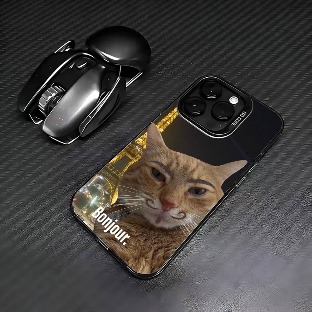 

F-Funny C-Cat C-Cute Phone Case For iPhone 17,16,15,14,13,12,11 Plus,Pro Max,XS,Colorful Silver Phone case Funda Cover iPhone11PROMAX