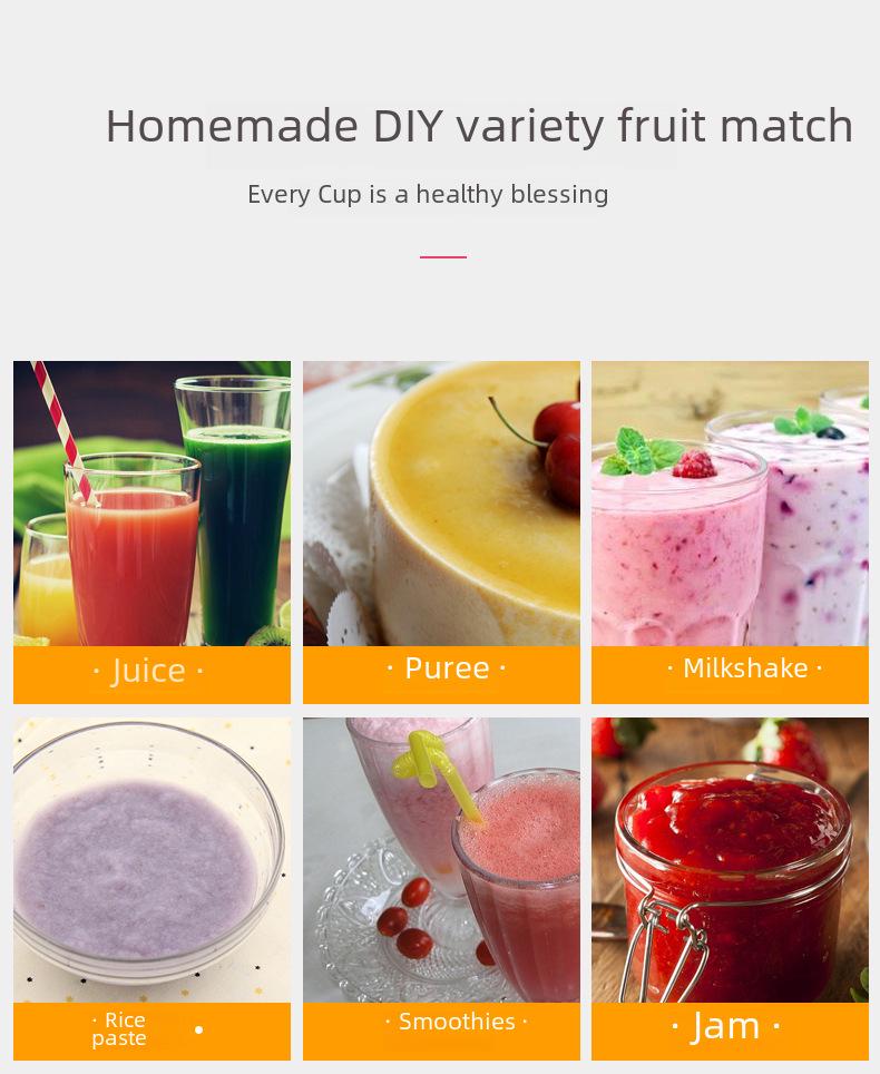 Tragbarer elektrischer Multifunktions-Entsafterbecher für Obst