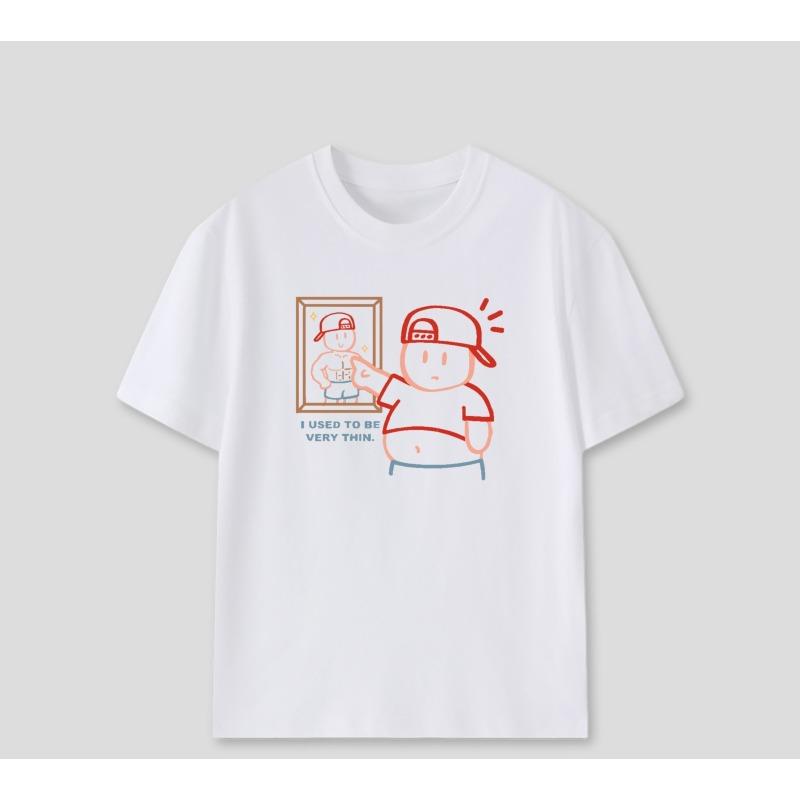 New men s and women s universal T-shirt, 100% pure cotton, breathable, fashionable and casual round-neck men s shirt S разноцветный
