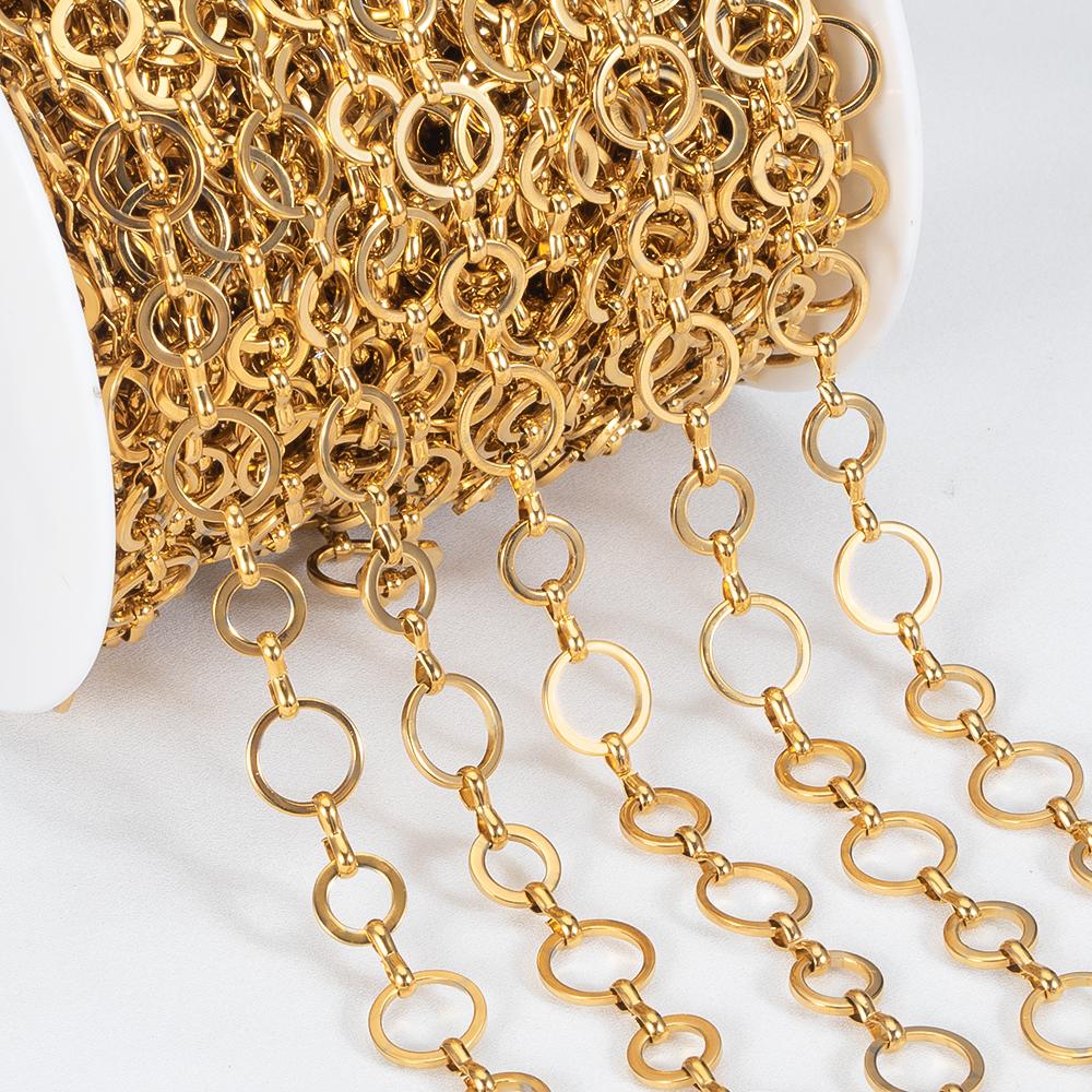 1Meter  Stainless Steel Geometry Hollow Border Chain Hip Hop Punk Gold Chain DIY Necklace Bracelet Bag Chains Material Wholesale