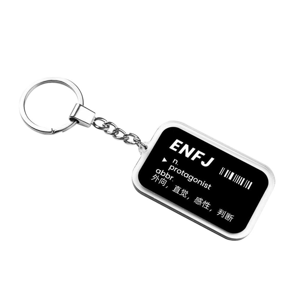 Keychain with Personality Words Pendant Bag Charms Key Chain Metal Rings Keyfob Hanging