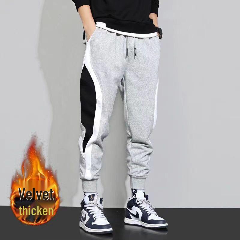 Men's Plus Size Korean Style Velvet Sweatpants - Autumn/Winter Harem Joggers