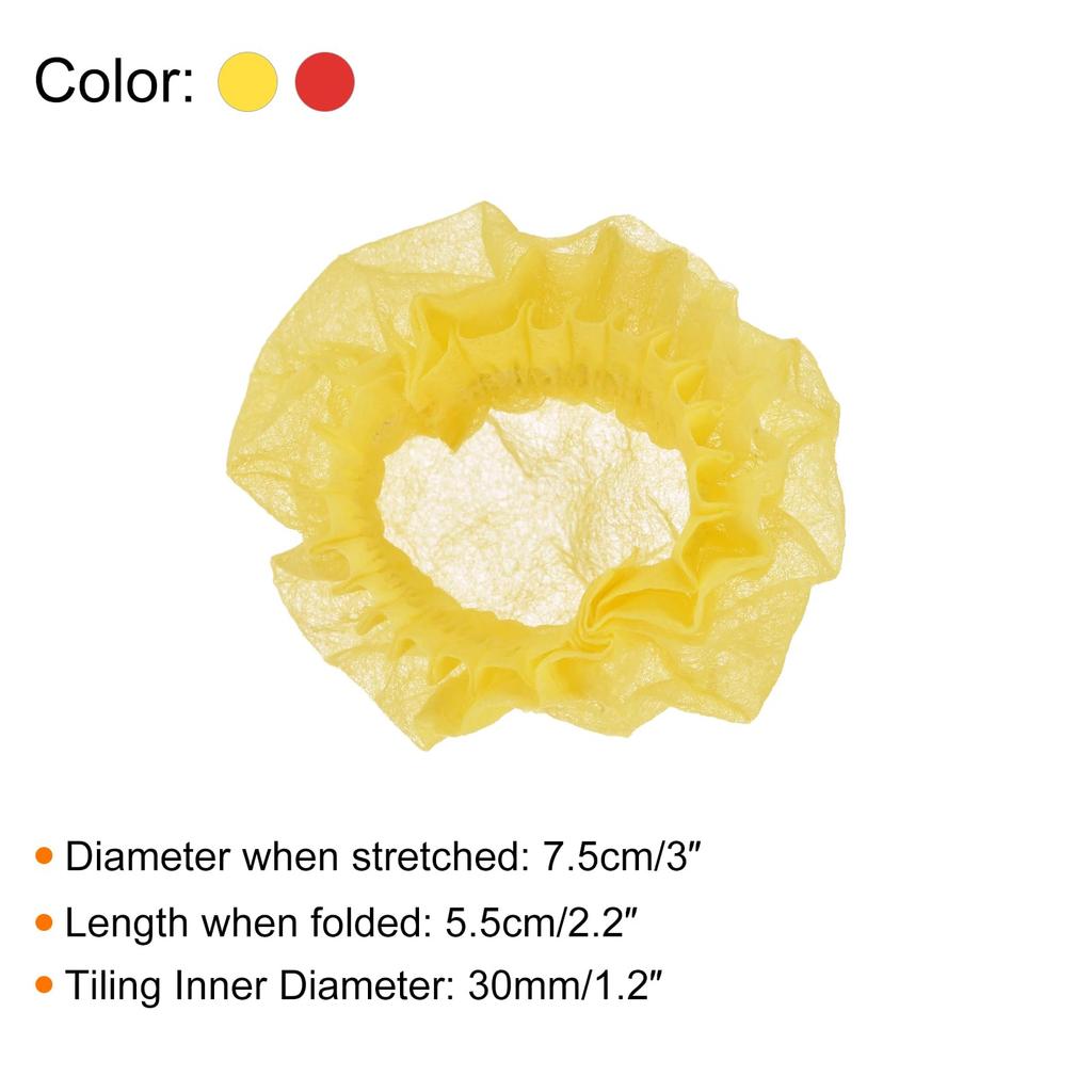uxcell Disposable Microphone Covers, Windproof Covers, Non-woven Fabric, RedYellow, for Handheld Microphones, 50 Pieces