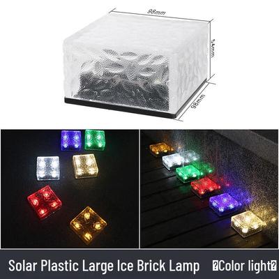 Bunte LED-Eisstein-Dekorations-Gartenleuchten (2er-Pack)